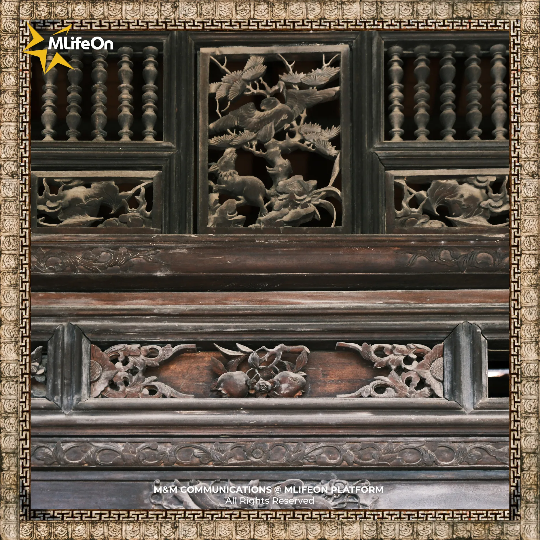 Meander motifs represent ideas of continuity, completeness, and eternity in Eastern philosophy.