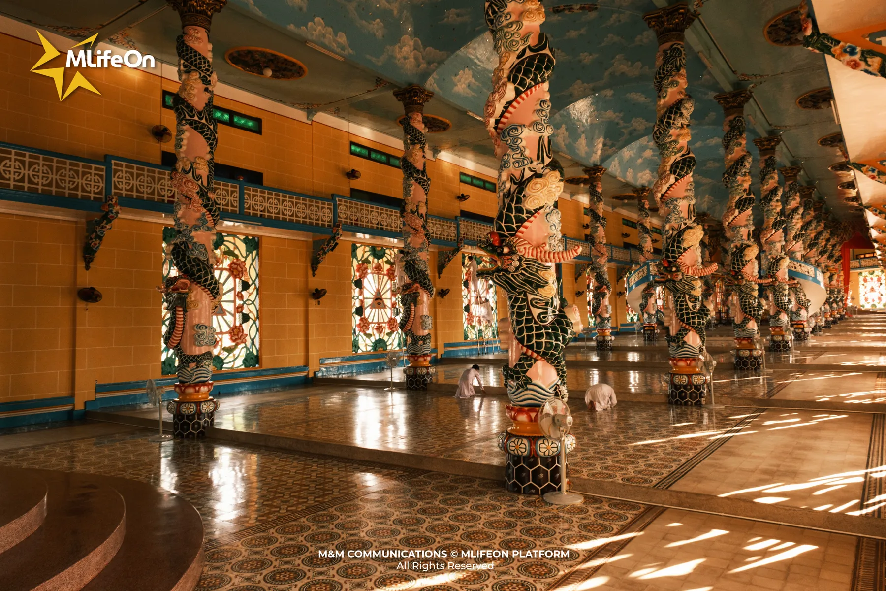 The Tay Ninh Holy See stands out with its unique architecture in the heart of Tay Ninh