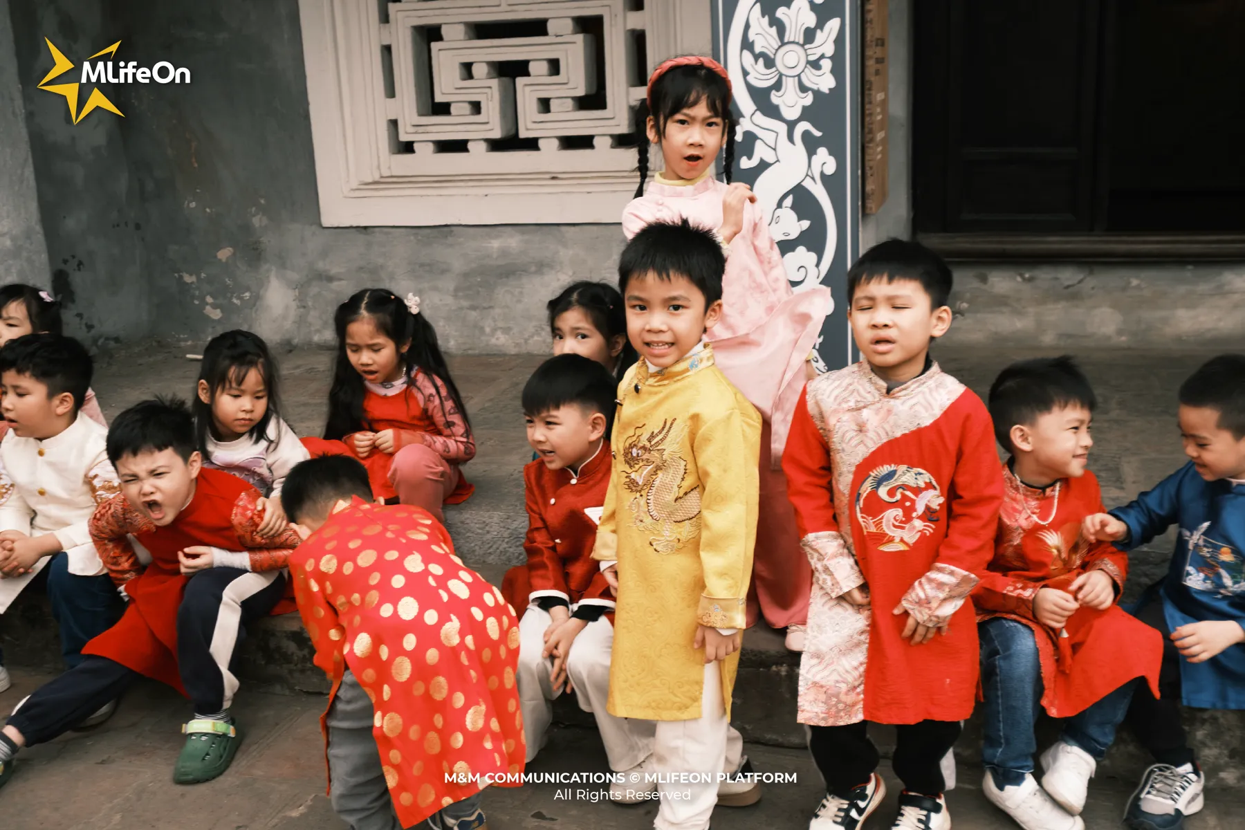 The innocence and bright energy of the young bring a vivid liveliness to the space.