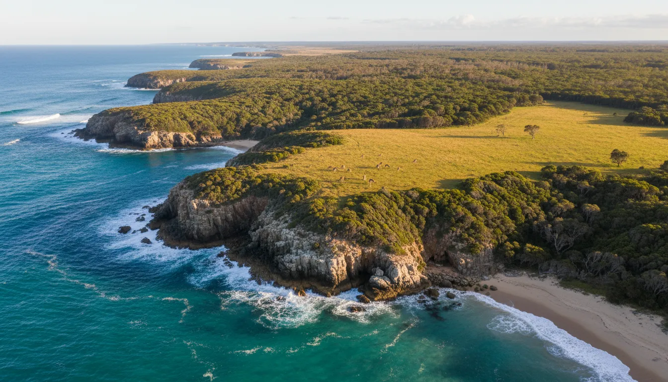 Image: A sweeping aerial view of Kangaroo Island