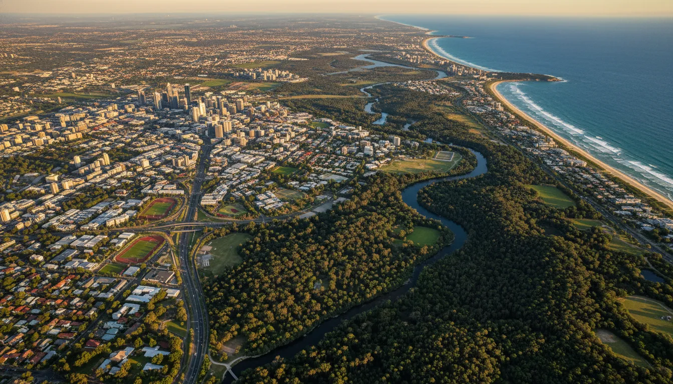 Image: A modern aerial view of Perth